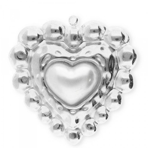 Ciondoli in acciaio inossidabile cuore argento-bianco