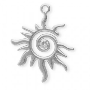 Ciondoli in acciaio inossidabile sole a spirale argento