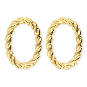 BY31&reg; Orecchini in acciaio inossidabile ovale contorto oro