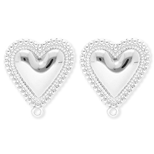 BY31&reg; Componenti in acciaio inossidabile orecchini cuore con anellino argento