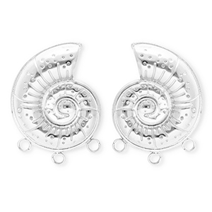 BY31&reg; Componenti in acciaio inossidabile orecchini conchiglia con 3 anellini argento