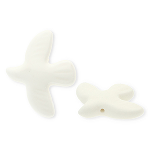 Perline di ceramica uccello bianco