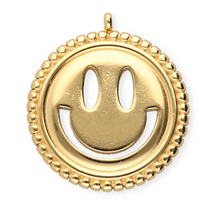 BY31&reg; Ciondoli in acciaio inossidabile smiley oro