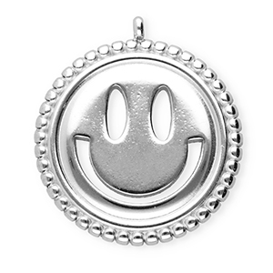 BY31&reg; Ciondoli in acciaio inossidabile smiley argento