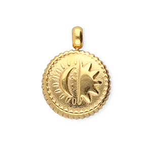 BY31&reg; Ciondoli in acciaio inossidabile tonda con sole & luna oro