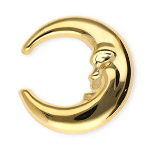 Broches accattivanti in acciaio inossidabile luna oro