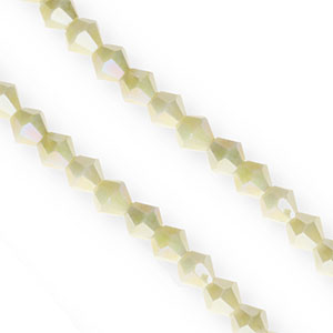 Perline sfaccettate bicone 6mm lime-rivestimento AB
