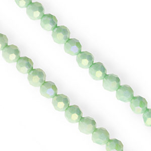 Perline sfaccettate tonde 6mm verde chiaro-rivestimento AB