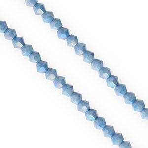Perline sfaccettate bicone 4mm blu scuro-rivestimento AB