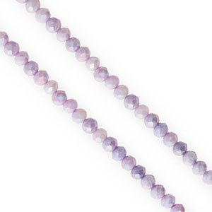Perline sfaccettate 4x3mm rondella viola-rivestimento AB