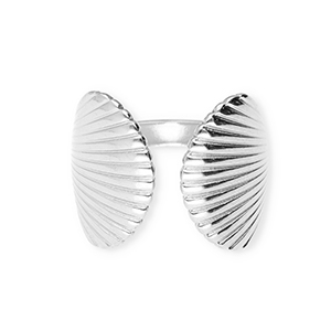 Anelli in acciaio inossidabile conchiglie argento