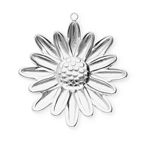 Ciondoli in acciaio inossidabile fiore argento