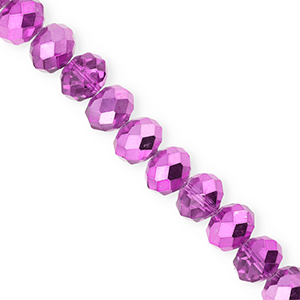 Perline sfaccettate 12x9mm rondella viola orchidea-effetto perlato