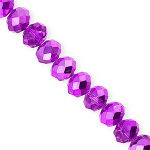 Perline sfaccettate 12x9mm rondella viola scuro-effetto perlato