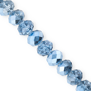 Perline sfaccettate 12x9mm rondella blu-effetto perlato