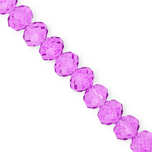Perline sfaccettate 12x9mm rondella viola