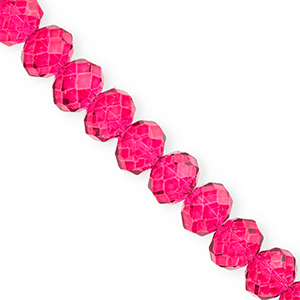 Perline sfaccettate 12x9mm rondella rosa ciliegia&nbsp;