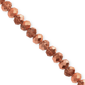 Perline sfaccettate 6x5mm rondella oro rosa-effetto perlato