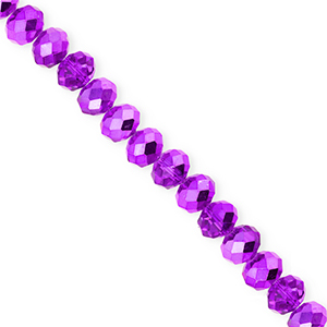 Perline sfaccettate 6x5mm rondella viola scuro-effetto perlato