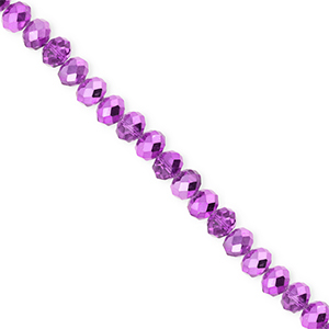Perline sfaccettate 4x3mm rondella viola-effetto perlato