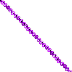 Perline sfaccettate 3x2mm rondella viola scuro-effetto perlato