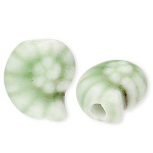 Perline di ceramica conchiglia verde chiaro-marrone