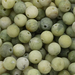Perline in pietra naturale Serpentino 6mm opaca verde oliva