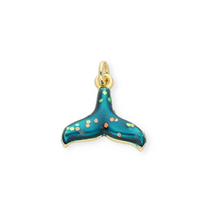 Metallo TQ in ottone ciondolo coda oro-blu ottanio
