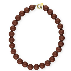 BY31&reg; Collane di perline acrilico 16mm lucido Cappuccino brown 19-1220 TCX-oro