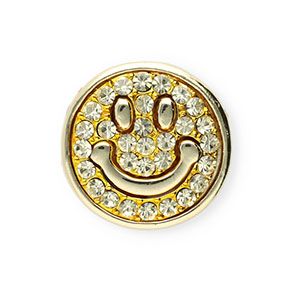 Broches smiley con strass oro-cristallo