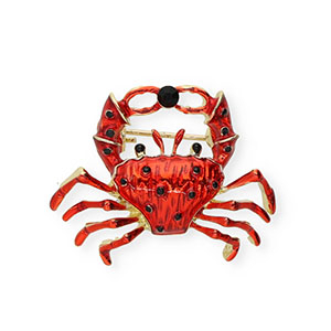 Broches granchino con strass oro-rosso-nero