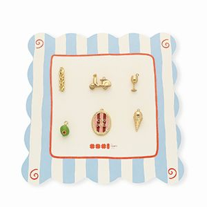 BY31&reg; Ciondoli in ottone Eco-brass confezione risparmio (6 pz.) oro-verde oliva-rosa chiaro-rosso