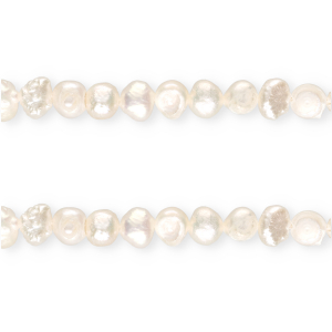 TQ Perle di acqua dolce pepita tonda 5-6mm bianco naturale