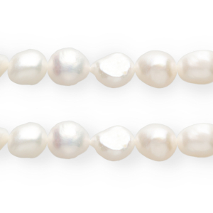 TQ Perle di acqua dolce pepita ovale 10mm bianco naturale