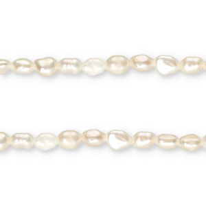 TQ Perle di acqua dolce pepita tonda 6-7x5mm bianco naturale