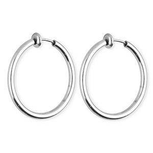 Orecchini in acciaio inossidabile a cerchio&nbsp;clip argento