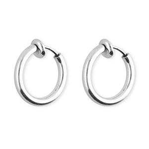 Orecchini in acciaio inossidabile a cerchio&nbsp;clip argento