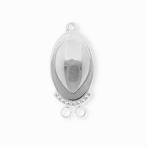 BY31&reg; Componenti in acciaio inossidabile distanziatore ovale con 3 anellini argento