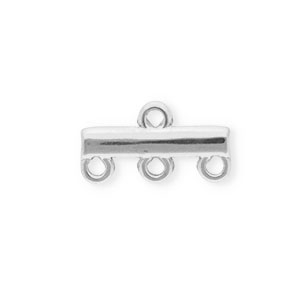 BY31&reg; Componenti in acciaio inossidabile distanziatore barra con 4 anellini argento