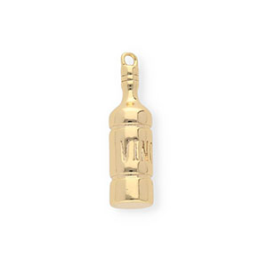 BY31&reg; Ciondoli in ottone Eco-brass bottiglia di vino oro