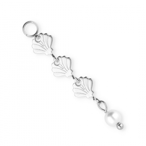 BY31&reg; Ciondoli con catena a conchiglia in acciaio inossidabile argento-bianco
