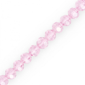 Perline sfaccettate tonde 6 mm rosa chiaro