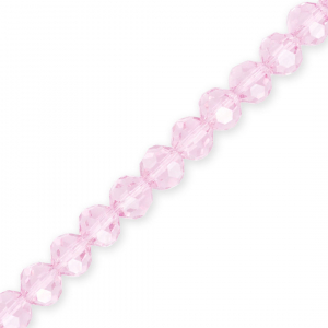 Perline sfaccettate tonde 8 mm rosa chiaro