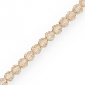Perline sfaccettate tonde 6 mm beige latte
