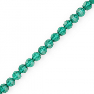 Perline sfaccettate tonde 6 mm verde ottanio
