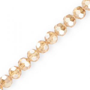 Perline sfaccettate tonde 14 mm beige-effetto perlato