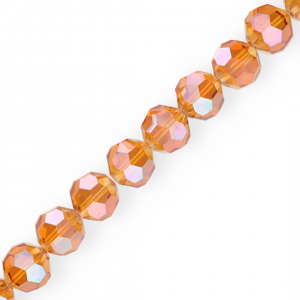 Perline sfaccettate tonde 16 mm cognac-rivestimento AB