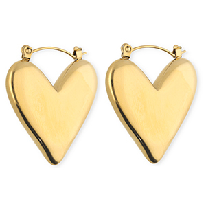 BY31&reg; Orecchini in acciaio inossidabil a cerchio cuore oro
