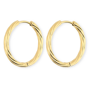 BY31&reg; Orecchini in acciaio inossidabil a cerchio spirale oro