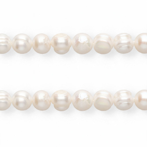 Perle di acqua dolce imperfette rotonde 9-10mm bianco naturale